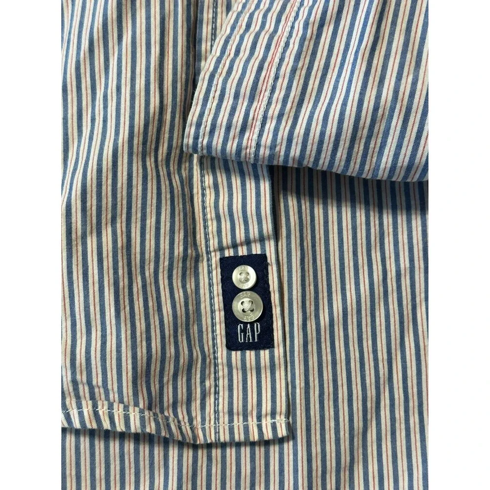 GAP Kids‎ XS Blue White Striped Long Sleeve Button Down Shirt Boy Girl